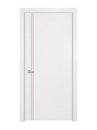 Glacier White Interior Door Slab - Aliyah 2L Concave Design in Copper Pearl epoxy