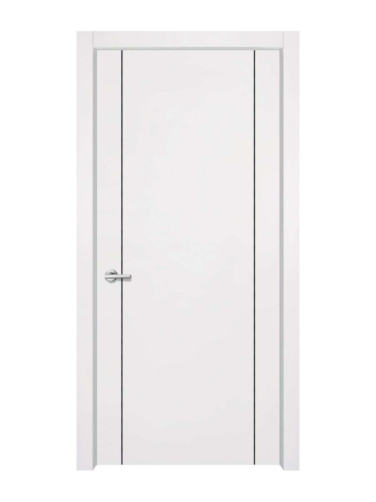 Glacier White Interior Double Door Slabs - Aliyah 2 Concave Design in Black Pearl epoxy