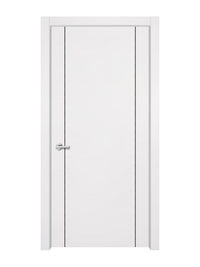 Glacier White Interior Double Door Slabs - Aliyah 2 Concave Design in Black Pearl epoxy