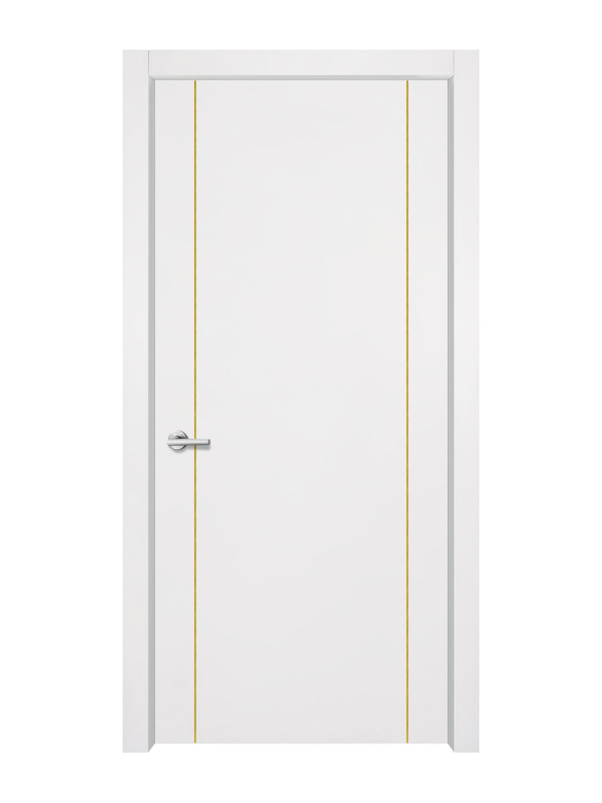 Glacier White Interior Door Slab - Aliyah 2 Concave Design in Solar Gold epoxy