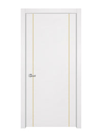 Glacier White Interior Door Slab - Aliyah 2 Concave Design in Solar Gold epoxy