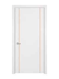 Glacier White Interior Double Door Slabs - Aliyah 2 Concave Design in Copper Pearl epoxy
