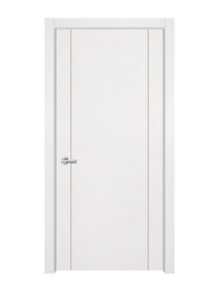 Glacier White Interior Door Slab - Aliyah 2 Concave Design in Almond Cream epoxy