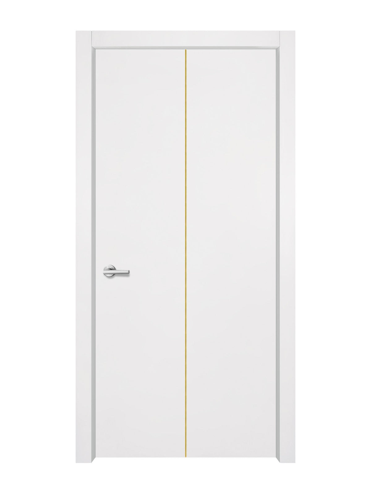 Glacier White Interior Door Slab - Aliyah 1C Concave Design in Solar Gold epoxy