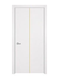 Glacier White Interior Door Slab - Aliyah 1C Concave Design in Solar Gold epoxy