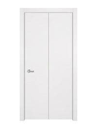 Glacier White Interior Door Slab - Aliyah 1C Concave Design in Almond Cream epoxy