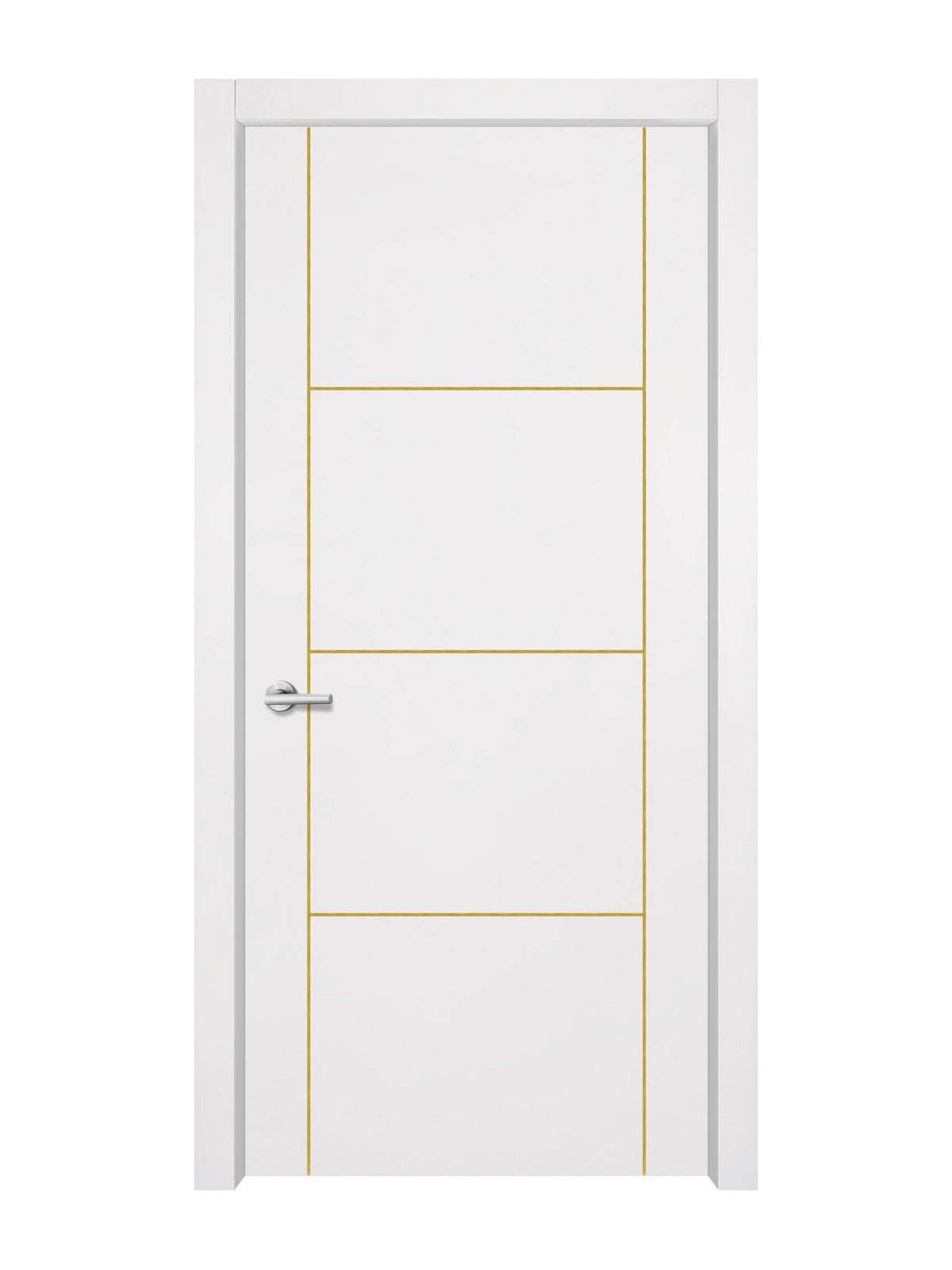 Glacier White Interior Door Slab - Scala 3 Concave Design in Solar Gold epoxy