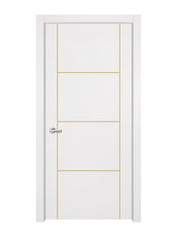 Glacier White Interior Door Slab - Scala 3 Concave Design in Solar Gold epoxy