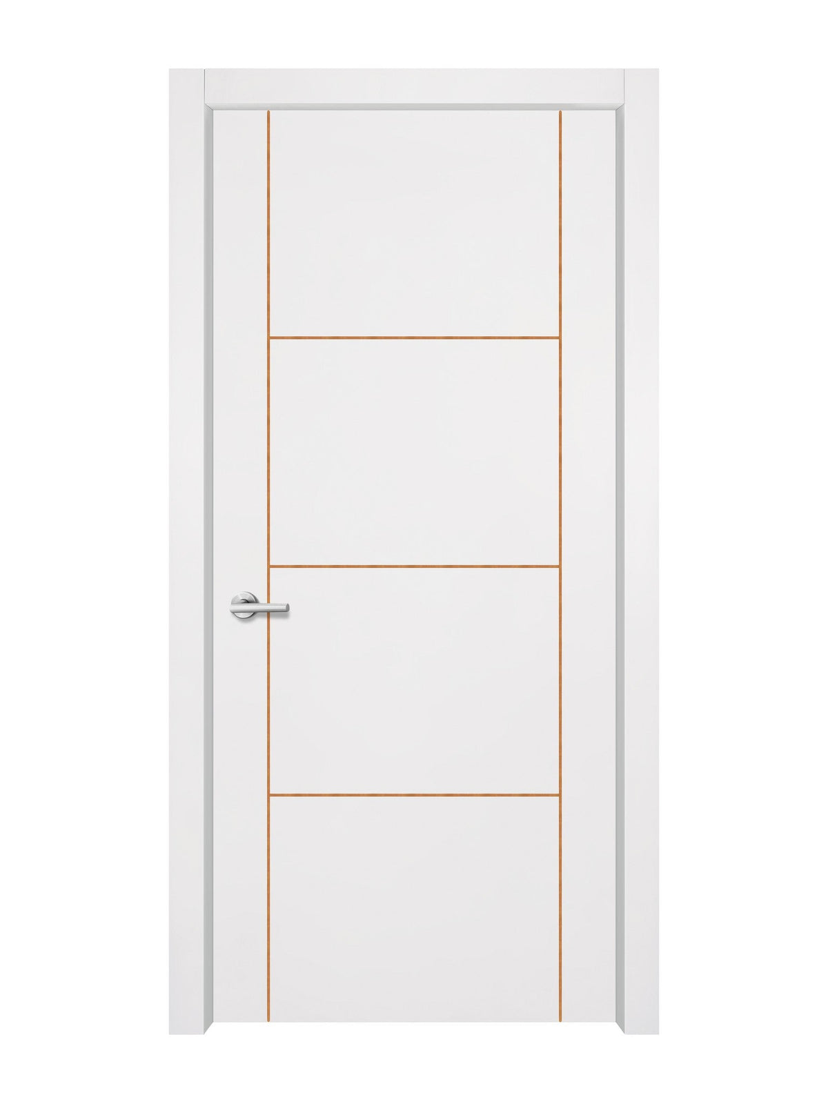 Glacier White Interior Double Door Slabs - Scala 3 Concave Design in Copper Pearl epoxy