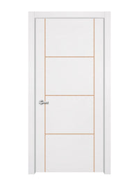 Glacier White Interior Double Door Slabs - Scala 3 Concave Design in Copper Pearl epoxy