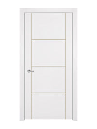 Glacier White Interior Double Door Slabs - Scala 3 Concave Design in Almond Cream epoxy