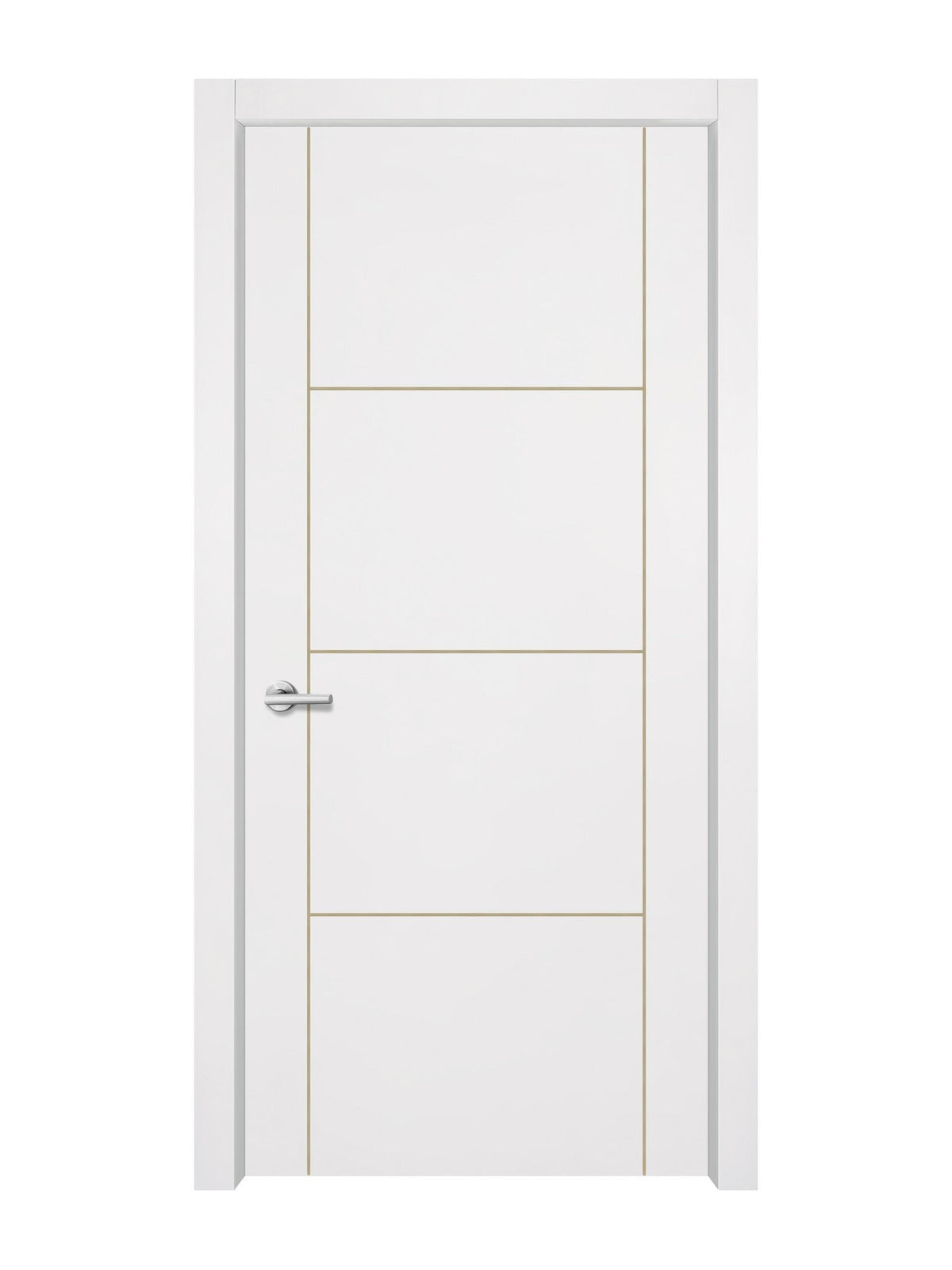 Glacier White Interior Door Slab - Scala 3 Concave Design in Almond Cream epoxy