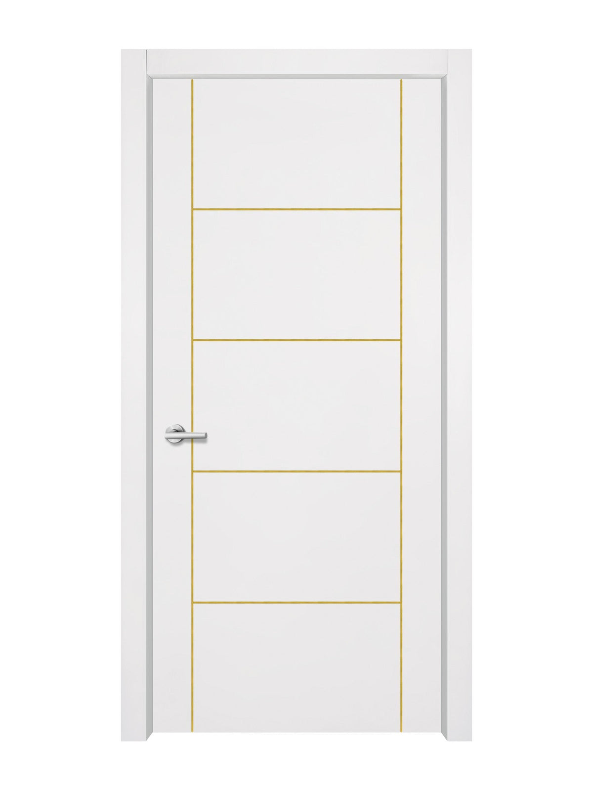 Glacier White Interior Door Slab - Scala 4 Concave Design in Solar Gold epoxy