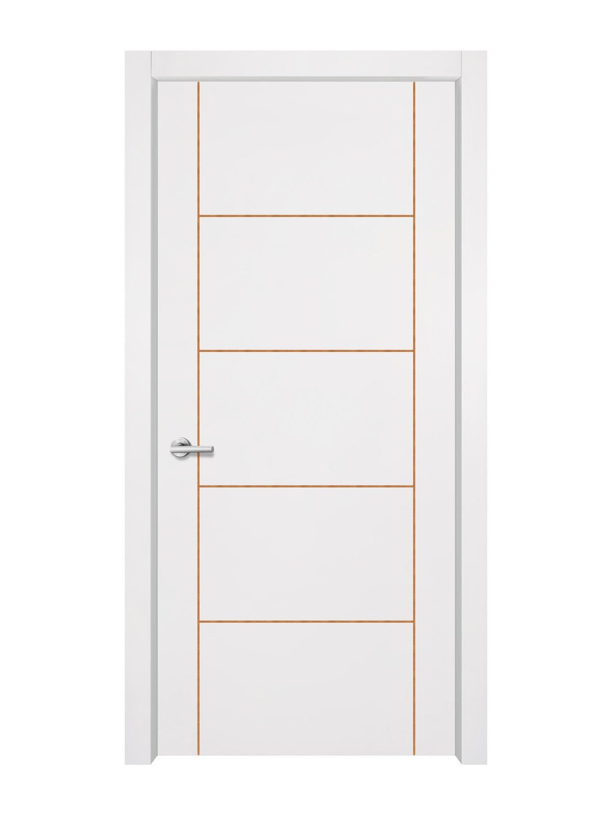 Glacier White Interior Double Door Slabs - Scala 4 Concave Design in Copper Pearl epoxy