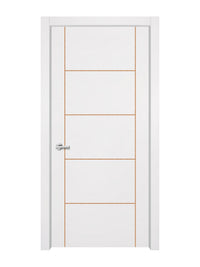 Glacier White Interior Double Door Slabs - Scala 4 Concave Design in Copper Pearl epoxy