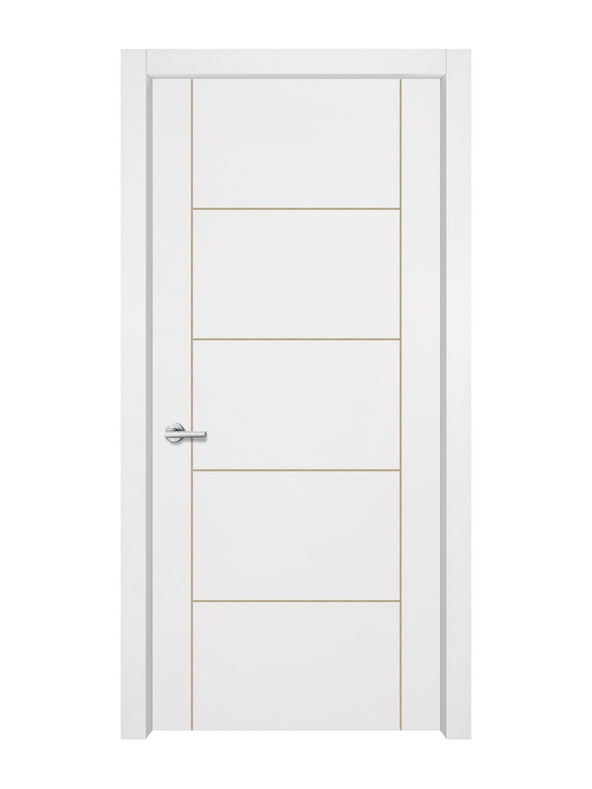 Glacier White Interior Door Slab - Scala 4 Concave Design in Almond Cream epoxy