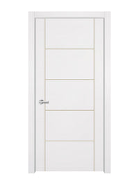Glacier White Interior Door Slab - Scala 4 Concave Design in Almond Cream epoxy