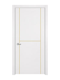 Glacier White Interior Door Slab - Scala 1 Concave Design in Solar Gold epoxy