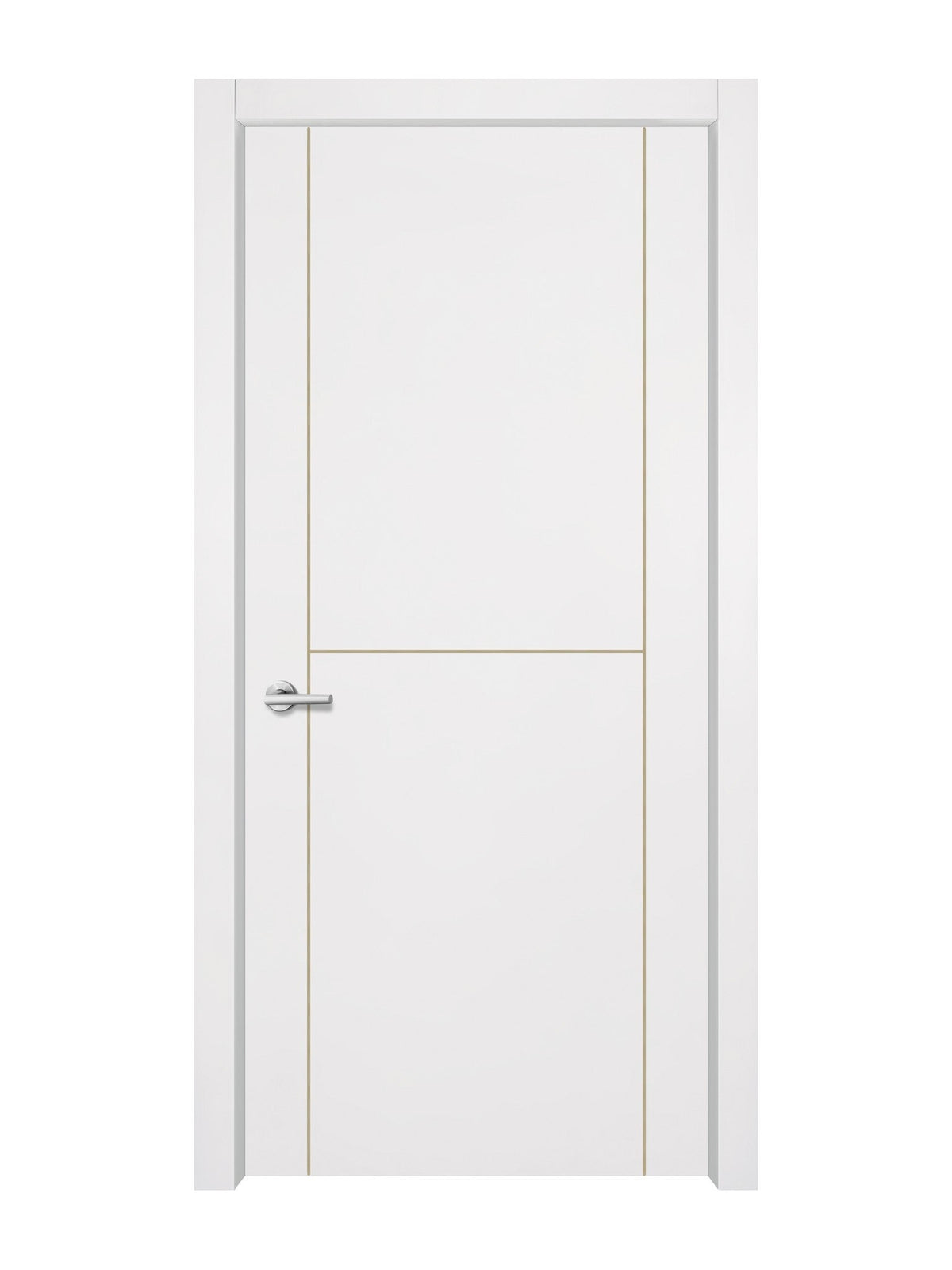 Glacier White Interior Door Slab - Scala 1 Concave Design in Almond Cream epoxy