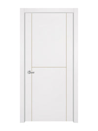 Glacier White Interior Door Slab - Scala 1 Concave Design in Almond Cream epoxy