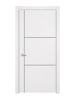 Glacier White Interior Double Door Slabs - Axis 2 Concave Design