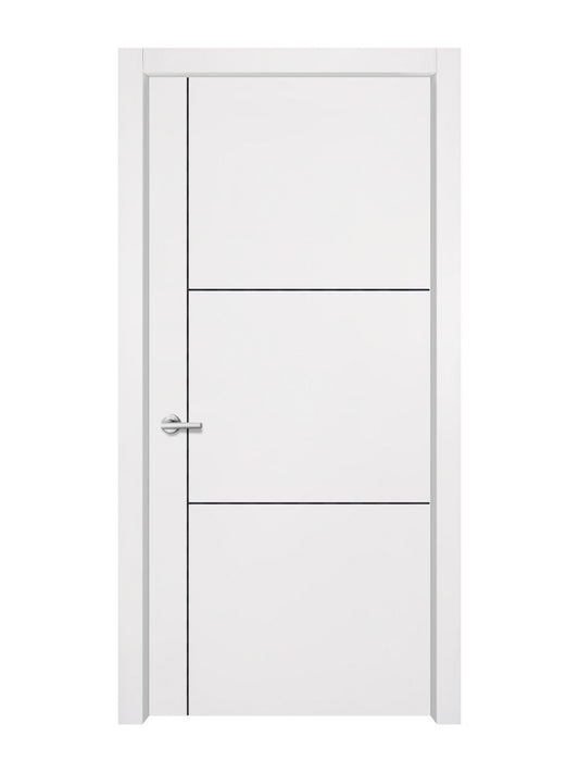Glacier White Interior Double Door Slabs - Axis 2 Concave Design in Black Pearl epoxy