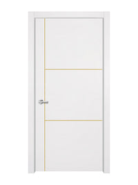 Glacier White Interior Door Slab - Axis 2 Concave Design in Solar Gold epoxy