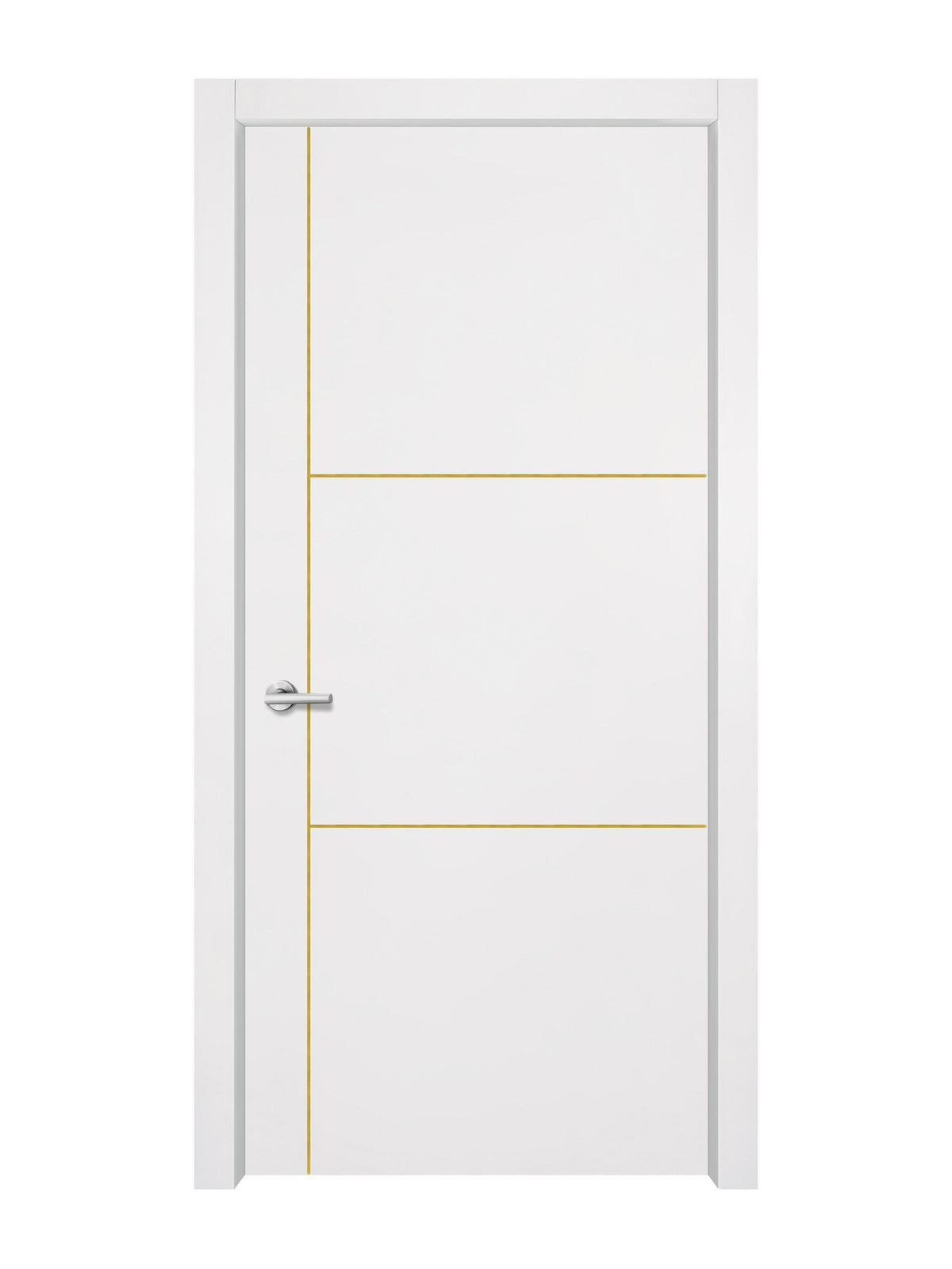 Glacier White Interior Door Slab - Axis 2 Concave Design in Solar Gold epoxy