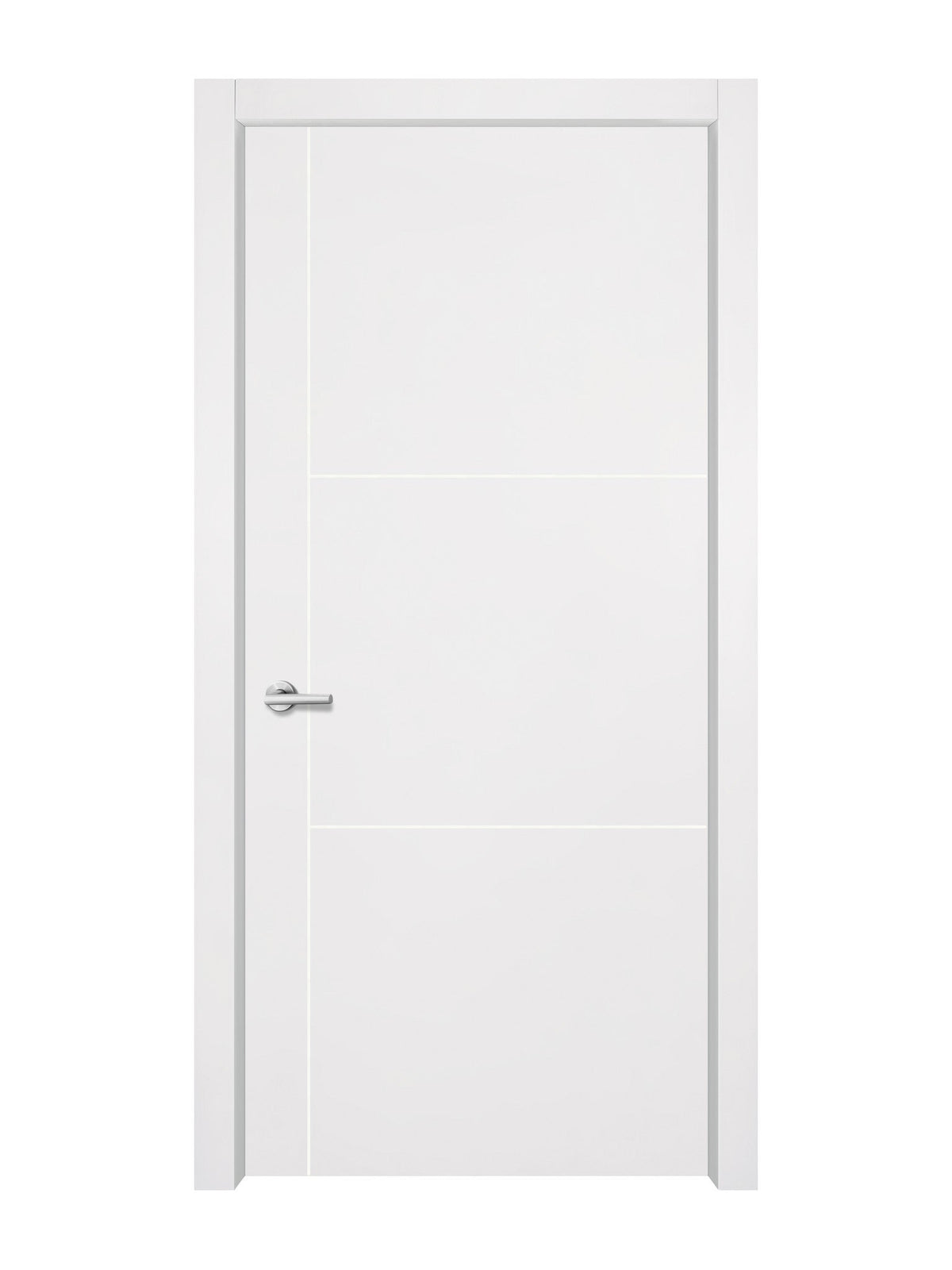 Glacier White Interior Door Slab - Axis 2 Concave Design in Bright White epoxy
