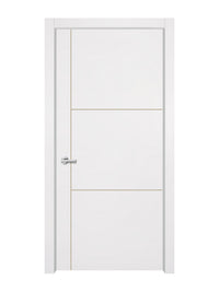 Glacier White Interior Door Slab - Axis 2 Concave Design in Almond Cream epoxy