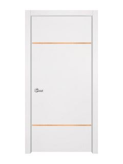 Glacier White Interior Double Door Slabs - Elevar 2W Inlay Design (I2001)