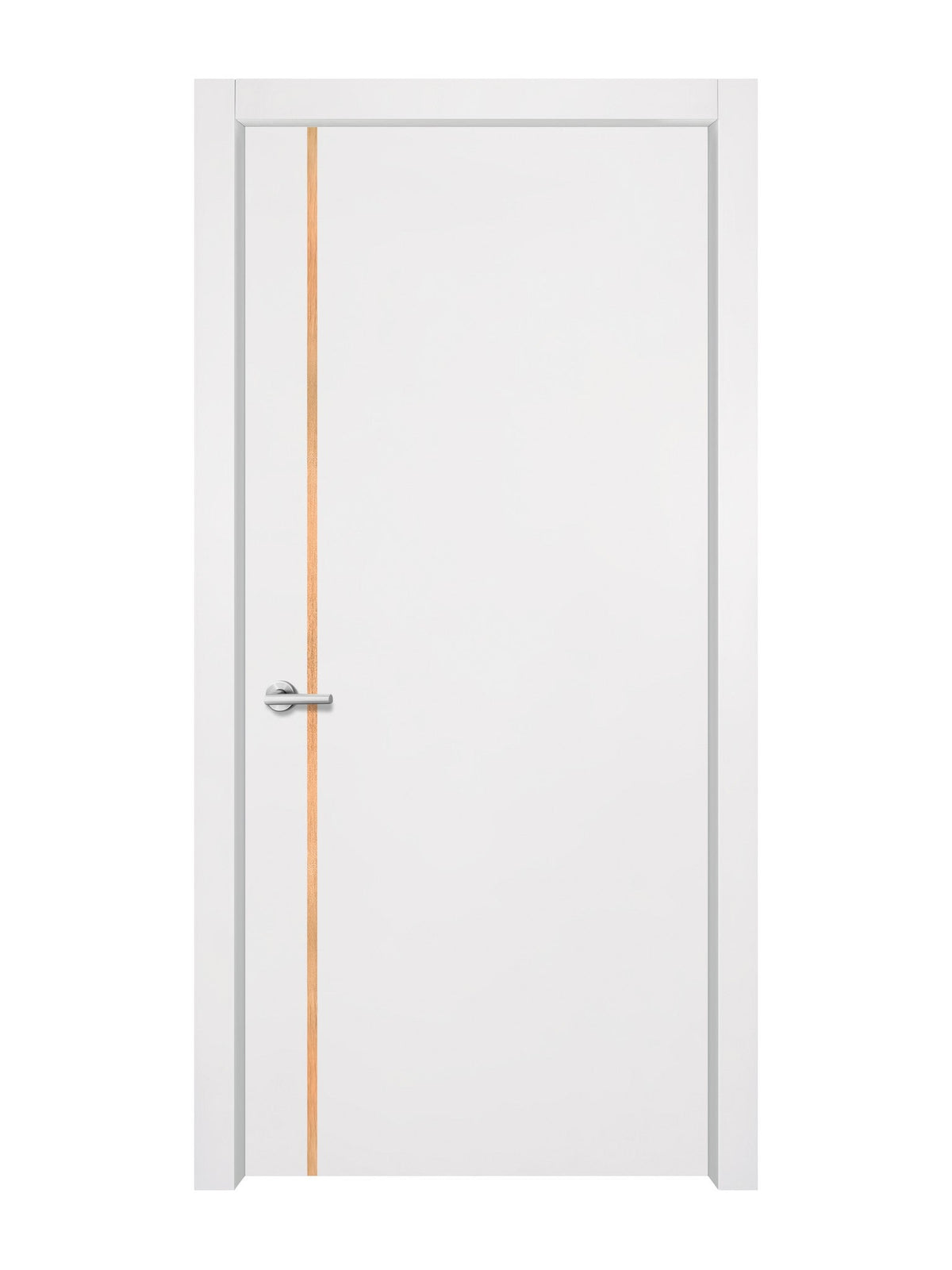Glacier White Interior Door Slab - Aliyah 1L Inlay Design in Brushed Rose Gold epoxy