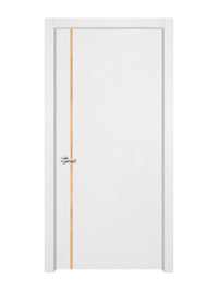 Glacier White Interior Door Slab - Aliyah 1L Inlay Design in Brushed Rose Gold epoxy