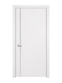 Glacier White Interior Door Slab - Aliyah 1L Inlay Design in Satin Silver epoxy