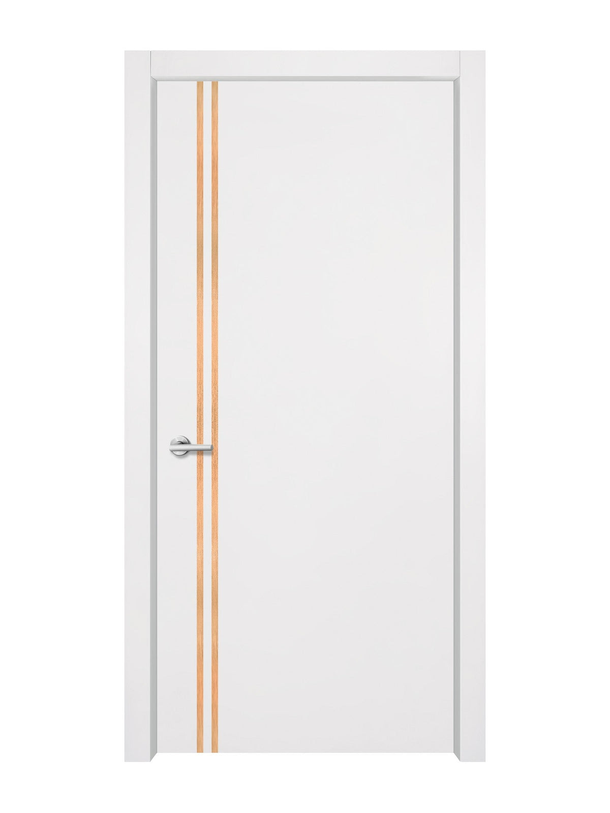 Glacier White Interior Door Slab - Aliyah 2L Inlay Design in Brushed Rose Gold epoxy