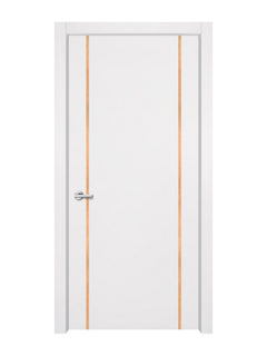 Glacier White Interior Double Door Slabs - Aliyah 2 Inlay Design (I2203)