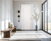 Glacier White Interior Door Slab - Aliyah 2 Inlay Design in Brushed Rose Gold epoxy, detail view