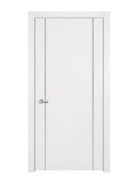 Glacier White Interior Door Slab - Aliyah 2 Inlay Design in Satin Silver epoxy