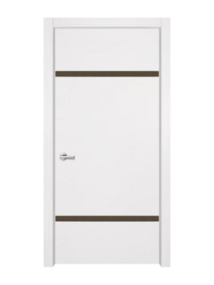 Glacier White Interior Double Door Slabs - Elevar 2W Inlay Design (I5001)