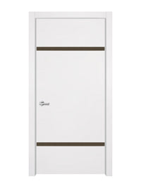 Glacier White Interior Door Slab - Elevar 2W Inlay Design in Bronze epoxy