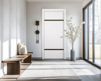 Glacier White Interior Double Door Slabs - Elevar 2W Inlay Design in Bronze epoxy, detail view