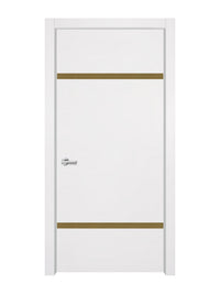 Glacier White Interior Double Door Slabs - Elevar 2W Inlay Design in Gold epoxy