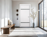 Glacier White Interior Door Slab - Elevar 2W Inlay Design in Gray epoxy, detail view