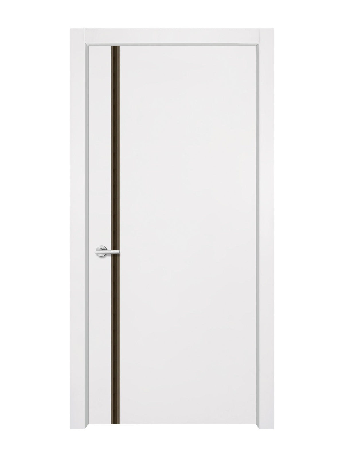 Glacier White Interior Double Door Slabs - Aliyah 1L Inlay Design in Bronze epoxy