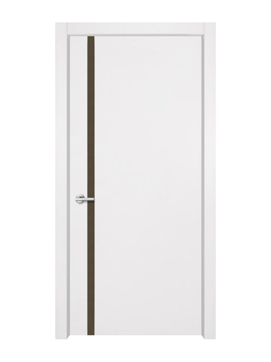 Glacier White Interior Double Door Slabs - Aliyah 1L Inlay Design in Bronze epoxy