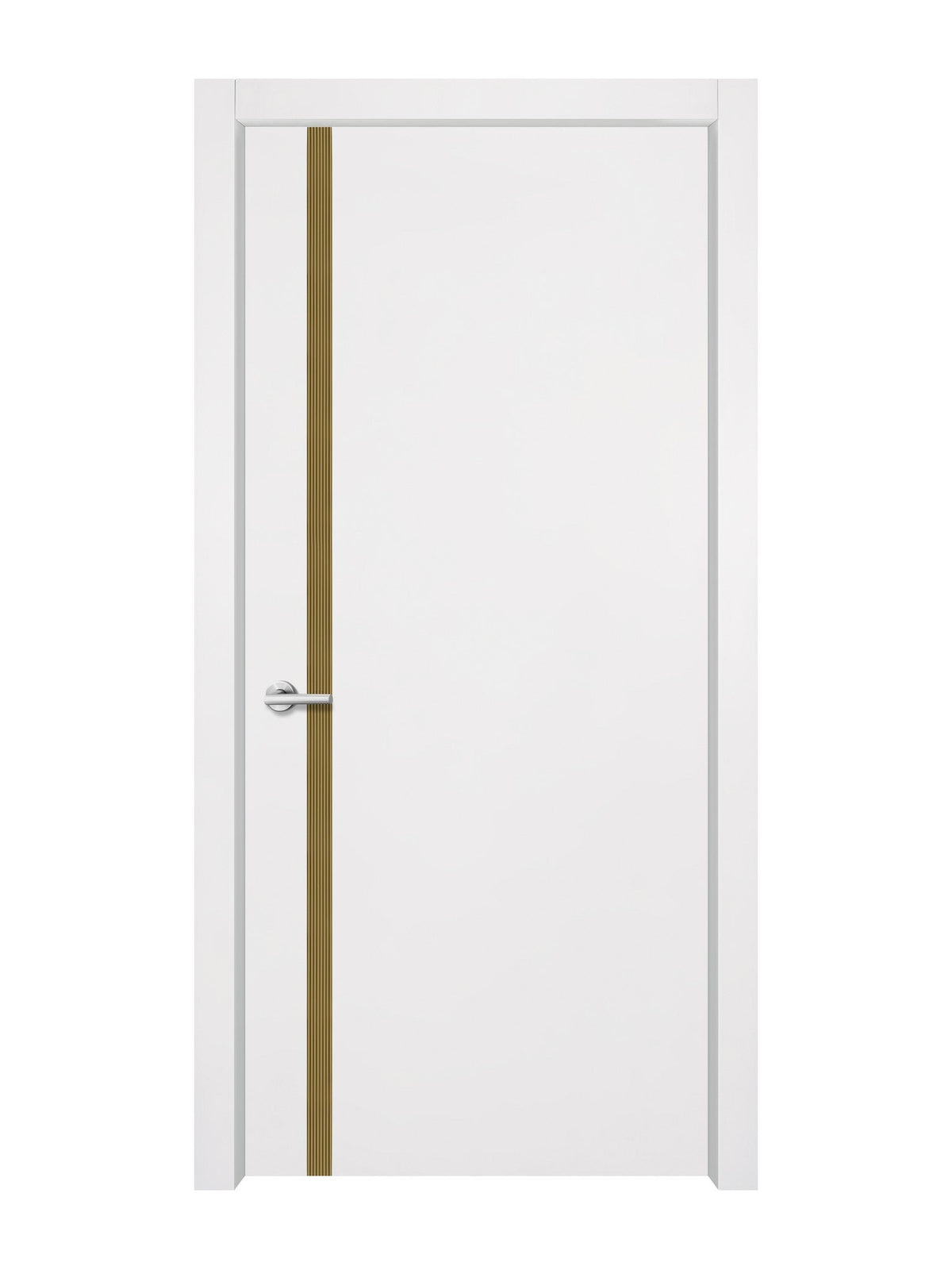 Glacier White Interior Double Door Slabs - Aliyah 1L Inlay Design in Gold epoxy
