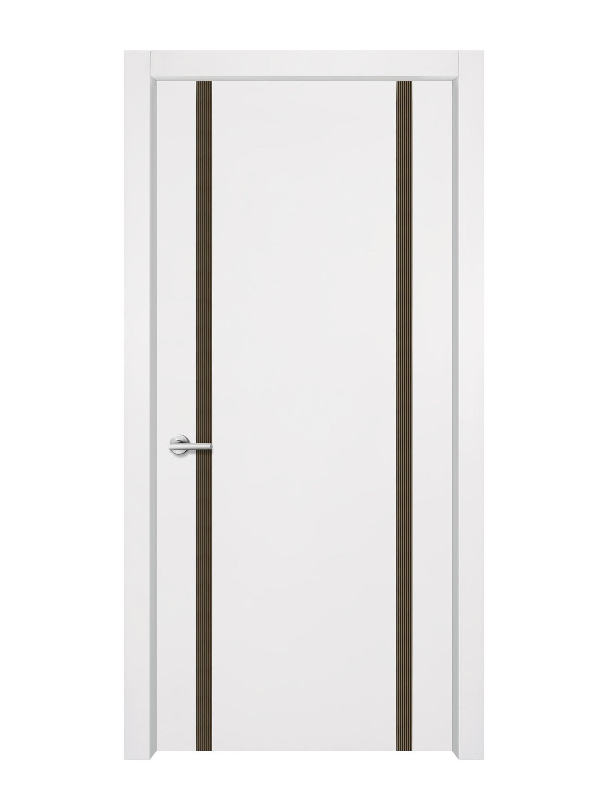 Glacier White Interior Door Slab - Aliyah 2 Inlay Design in Bronze epoxy
