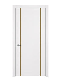 Glacier White Interior Door Slab - Aliyah 2 Inlay Design in Gold epoxy