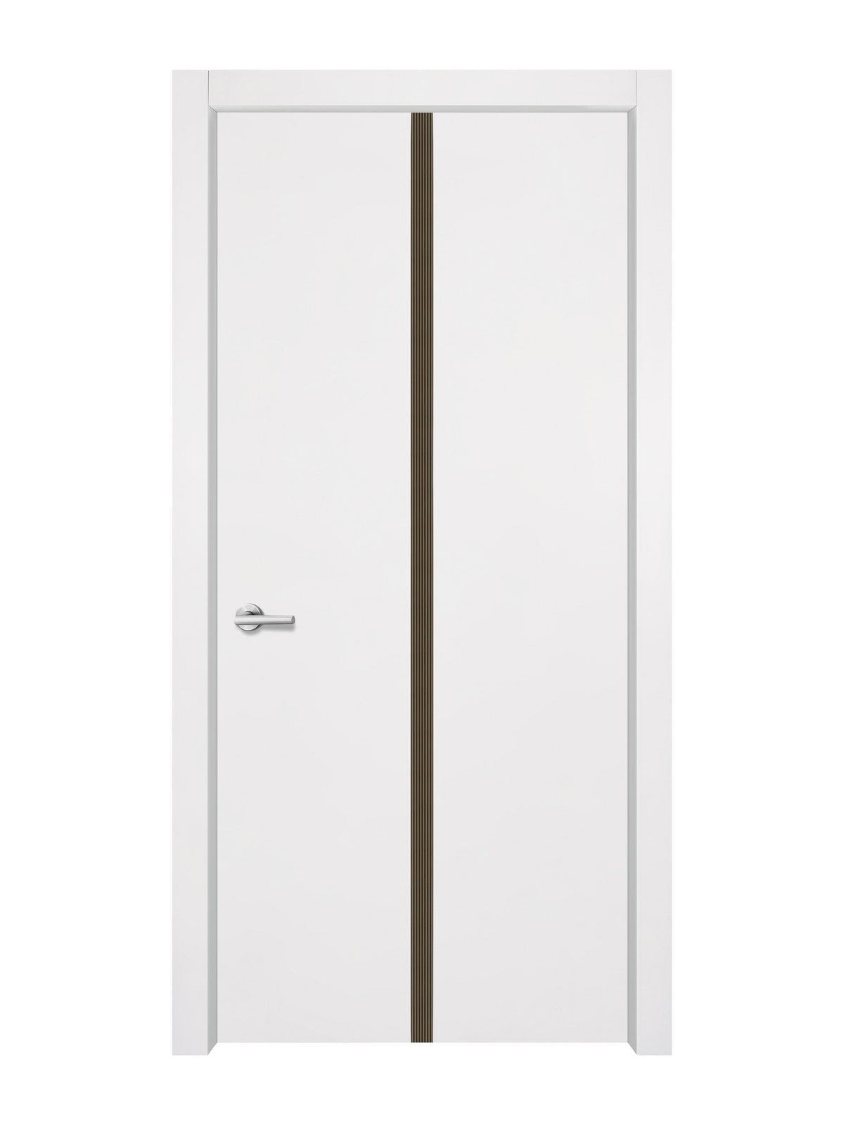 Glacier White Interior Door Slab - Aliyah 1C Inlay Design in Bronze epoxy