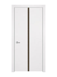Glacier White Interior Door Slab - Aliyah 1C Inlay Design in Bronze epoxy